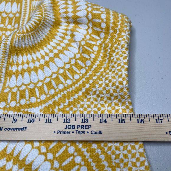 Taylor Brand Sun Dress 4 Yellow Geometric Print Cotton Textured Cutout Shoulders - Picture 8 of 16